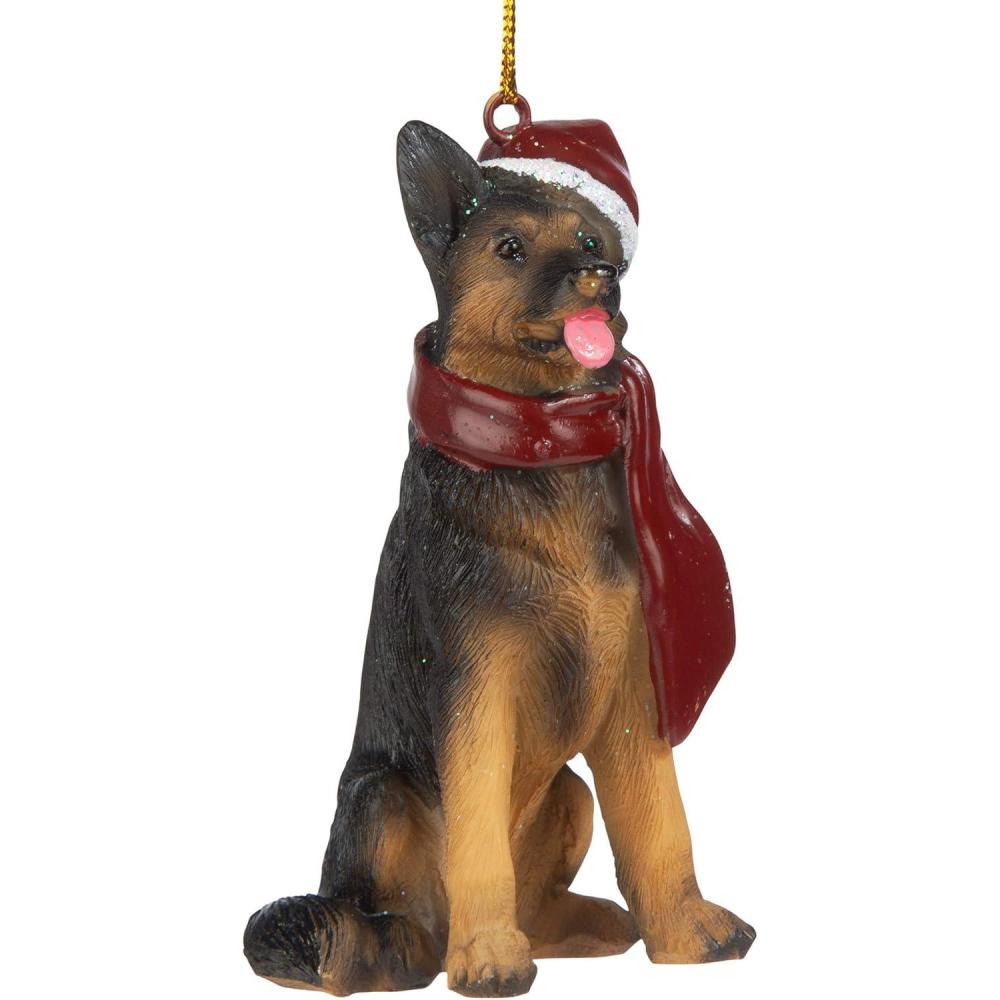 imageDesign Toscano Siberian Husky Holiday Dog Christmas Tree Ornament Xmas Decorations 3 Inch Full ColorGerman Shepherd