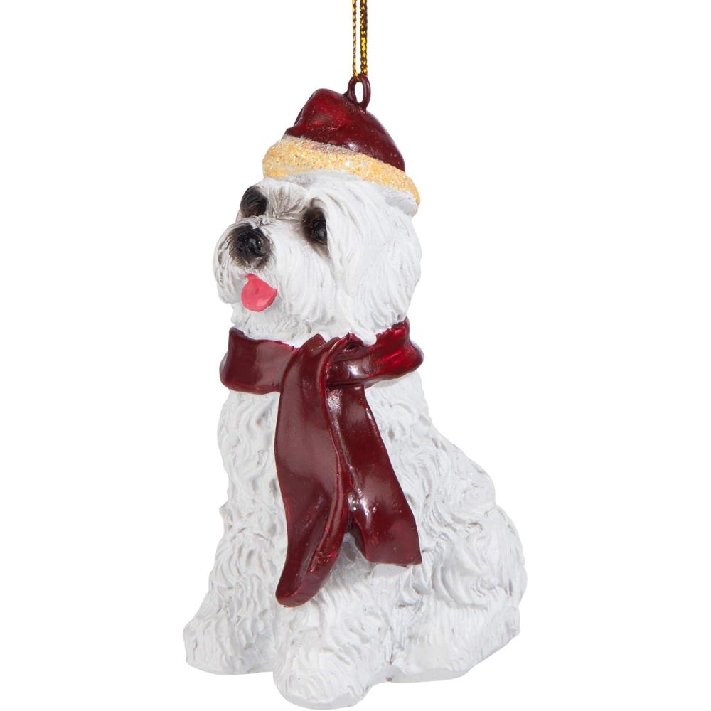 imageDesign Toscano Siberian Husky Holiday Dog Christmas Tree Ornament Xmas Decorations 3 Inch Full ColorMaltese