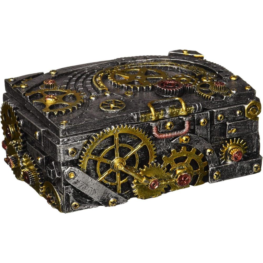 imageDesign Toscano Steampunk Cog and Turbine Gearbox Single Pewter Twin