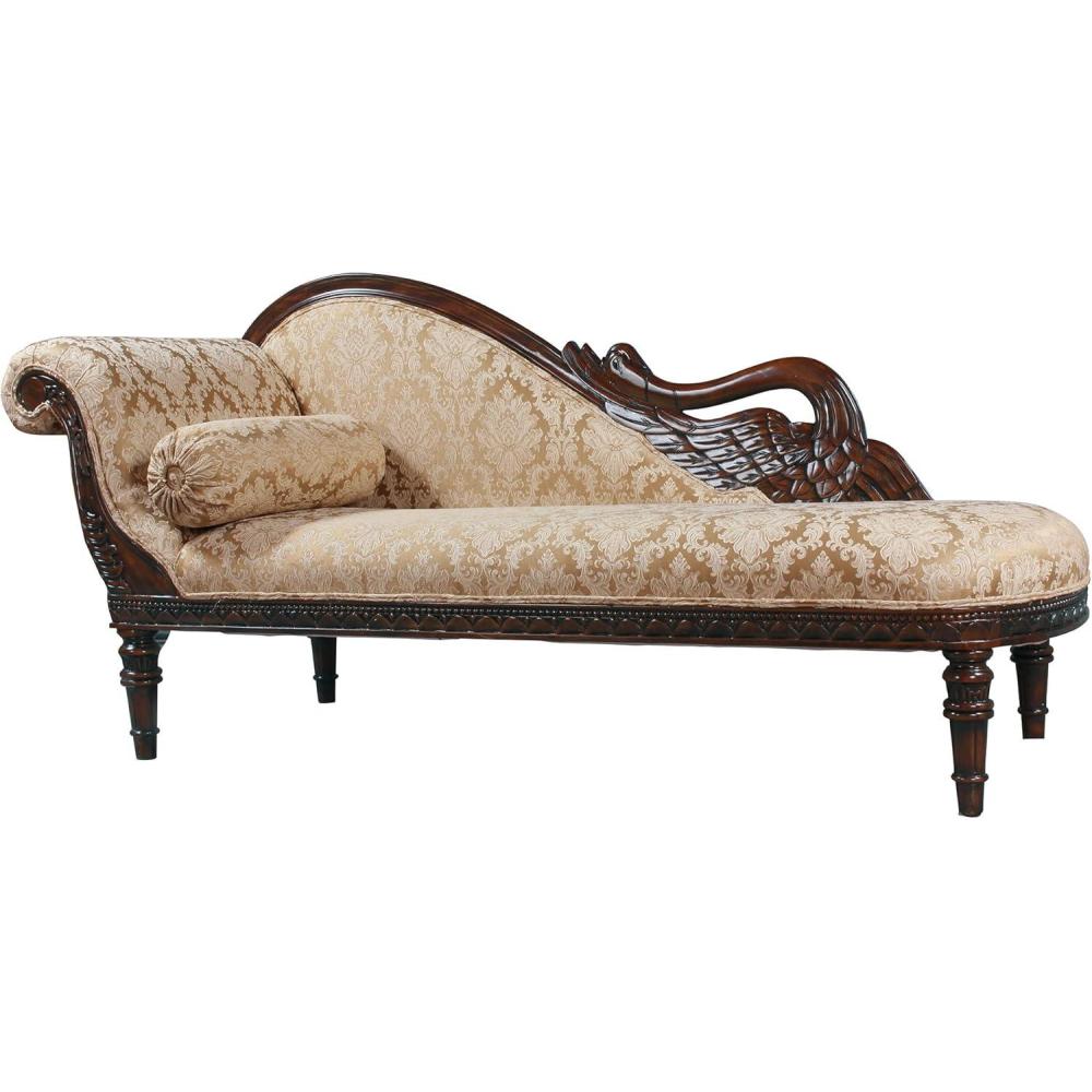 imageDesign Toscano Swan Fainting Left Version Couch 73quot walnut