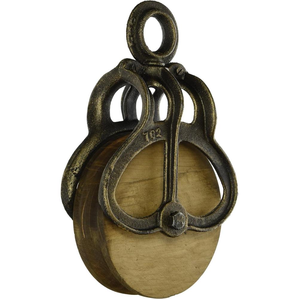 imageDesign Toscano Vintage Cast Iron and Wood Wheel Farm Pulley MediumLarge