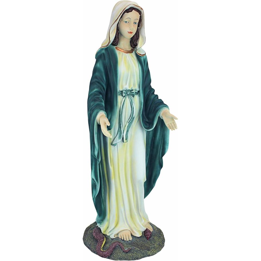 imageDesign Toscano Virgin Mary Blessed Mother of Immaculate Conception Religious Garden Statue 23 Inch Tall Cast Stone Resin Full Color Finish23 inch