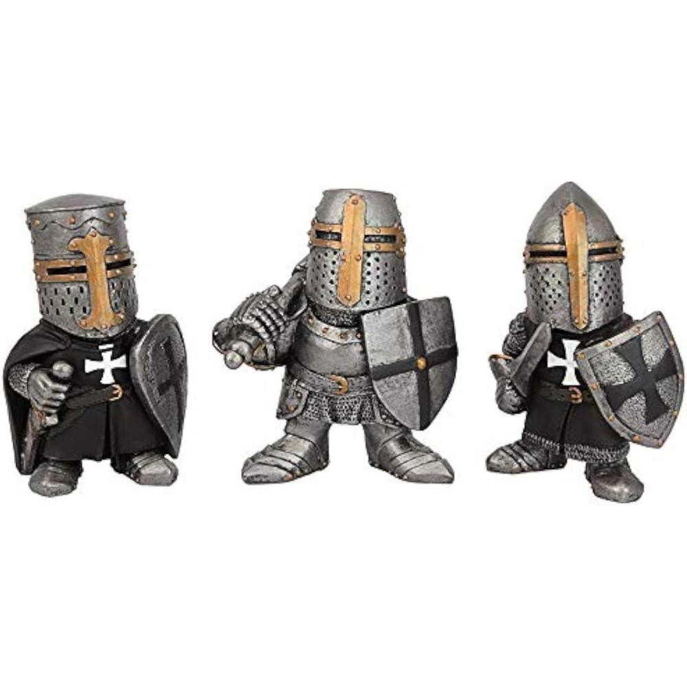 imageDesign Toscano Wee Medieval Crusader Knights of The Gothic Realm Statue Set of Three