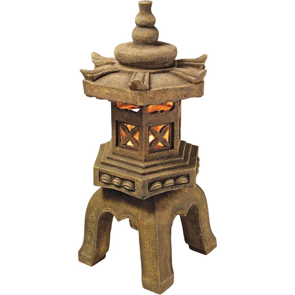 imageDesign toscano ng29870 asian decor pagoda lantern indooroutdoor statue 11 inches wide 11 inches deep 17 inches high handcast polyresin two tone stone finishGothic Stone