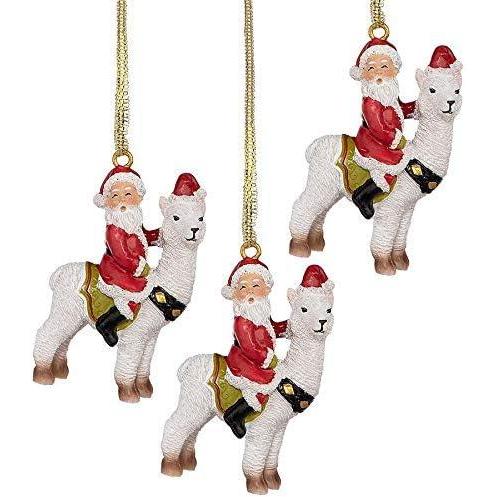 imageSantas New Xmas Ride Llama Holiday Ornament EachSantas New Xmas Ride Llama