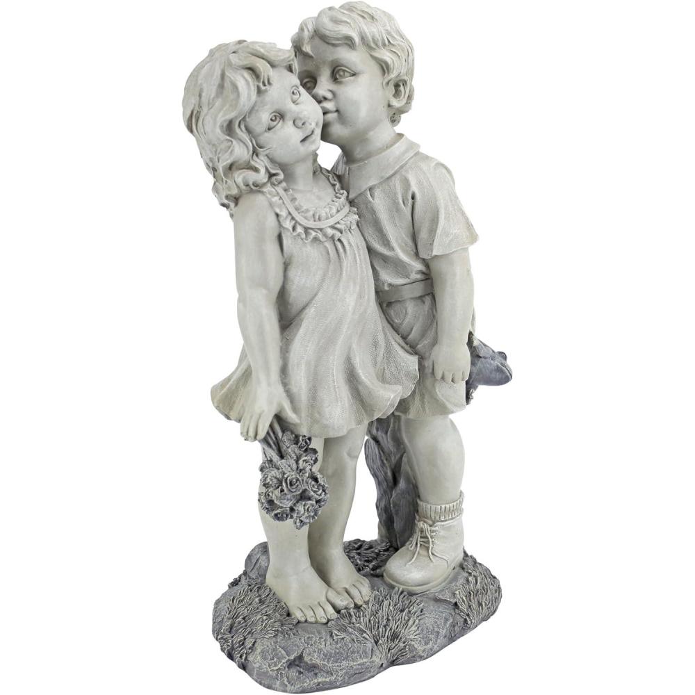 imageYoung Sweethearts Kissing Children Garden Statue