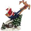 Christmas Decorations – German Kris Kringle Santa Claus Collector Die Cast Iron Still Action Coin Bank – Savings Bank – Piggy Bank(Santa’s Sleigh)
