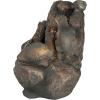 Coastal Decor Water Fountain with LED Light – Pelican’s Seashore Roost Garden Decor Fountain – Outdoor Water Feature, Full Color(Curious Sea Otters)