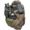 Coastal Decor Water Fountain with LED Light – Pelican’s Seashore Roost Garden Decor Fountain – Outdoor Water Feature, Full Color(Grizzly Gulch Black Bears)