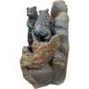 Coastal Decor Water Fountain with LED Light – Pelican’s Seashore Roost Garden Decor Fountain – Outdoor Water Feature, Full Color(Grizzly Gulch Black Bears)