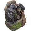 Coastal Decor Water Fountain with LED Light – Pelican’s Seashore Roost Garden Decor Fountain – Outdoor Water Feature, Full Color(Grizzly Gulch Black Bears)