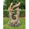Coastal Decor Water Fountain with LED Light – Pelican’s Seashore Roost Garden Decor Fountain – Outdoor Water Feature, Full Color(Tree Squirrel)