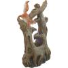 Coastal Decor Water Fountain with LED Light – Pelican’s Seashore Roost Garden Decor Fountain – Outdoor Water Feature, Full Color(Tree Squirrel)