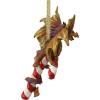 Design Toscano Blitzer the T Rex Dinosaur Christmas Tree Ornament, 5 Inch Long, Cast Stone Resin with Glass Ball, Green Glitter Finish(Cane and Abel)