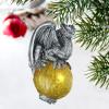Design Toscano Blitzer the T Rex Dinosaur Christmas Tree Ornament, 5 Inch Long, Cast Stone Resin with Glass Ball, Green Glitter Finish(Celtic Dragon)