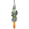 Design Toscano Blitzer the T Rex Dinosaur Christmas Tree Ornament, 5 Inch Long, Cast Stone Resin with Glass Ball, Green Glitter Finish(Cicles)