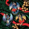 Design Toscano Blitzer the T Rex Dinosaur Christmas Tree Ornament, 5 Inch Long, Cast Stone Resin with Glass Ball, Green Glitter Finish(Dragons of Talbooth)