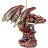 Design Toscano Blitzer the T Rex Dinosaur Christmas Tree Ornament, 5 Inch Long, Cast Stone Resin with Glass Ball, Green Glitter Finish(Light Dragon)