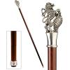 Design Toscano Cobra Pewter Walking Stick(Heraldic Lion Pewter Handle and Hardwood Cane)