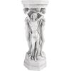Design Toscano Column of Maenads Women Indoor/Outdoor Sculptural Display Pedestal Plant Stand, 28 inches tall, Cast Stone Resin, Antique Stone Finish