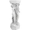 Design Toscano Column of Maenads Women Indoor/Outdoor Sculptural Display Pedestal Plant Stand, 28 inches tall, Cast Stone Resin, Antique Stone Finish