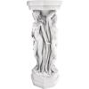 Design Toscano Column of Maenads Women Indoor/Outdoor Sculptural Display Pedestal Plant Stand, 28 inches tall, Cast Stone Resin, Antique Stone Finish