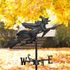 Design Toscano Crescent moon Vampire Bats Metal Weathervane: Roof Mount(Witch Garden Stake)
