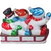 Design Toscano Downhill to the Holidays Illuminated Snowman and Sled Statue