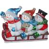 Design Toscano Downhill to the Holidays Illuminated Snowman and Sled Statue