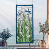 Design Toscano Dragonflies Dance Stained Glass Window, Grass Green, 40 Inch