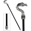 Design Toscano Dragonsthorne Nebula Dragon Gothic Walking Stick Swagger Cane, 38 Inch, Polyresin, Silver and Black(Set of 2)