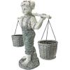 Design Toscano Flowers for Felicity Little Girl Garden Statue with Basket Planters, Medium, 25 Inches Tall, Cast Stone Resin, Two Tone Stone Finish