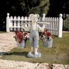 Design Toscano Flowers for Felicity Little Girl Garden Statue with Basket Planters, Medium, 25 Inches Tall, Cast Stone Resin, Two Tone Stone Finish