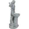 Design Toscano Francis of Assisi Blessing Religious Garden Decor Statue with Bird Bath Feeder, 19 inches Tall, Cast Stone Resin, Gray Stone Finish(Greystone)