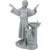 Design Toscano Francis of Assisi Blessing Religious Garden Decor Statue with Bird Bath Feeder, 19 inches Tall, Cast Stone Resin, Gray Stone Finish(Greystone)