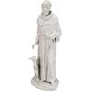 Design Toscano Francis of Assisi Blessing Religious Garden Decor Statue with Bird Bath Feeder, 19 inches Tall, Cast Stone Resin, Gray Stone Finish(White)