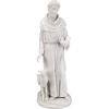 Design Toscano Francis of Assisi Blessing Religious Garden Decor Statue with Bird Bath Feeder, 19 inches Tall, Cast Stone Resin, Gray Stone Finish(White)