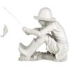 Design Toscano Frederic the Little Fisherman of Avignon Boy Fishing Garden Statue, 15 Inch Tall, Cast Stone Resin, Two Tone Stone Finish(Gone Fishing Fisherman)