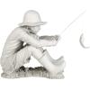 Design Toscano Frederic the Little Fisherman of Avignon Boy Fishing Garden Statue, 15 Inch Tall, Cast Stone Resin, Two Tone Stone Finish(Gone Fishing Fisherman)