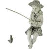 Design Toscano Frederic the Little Fisherman of Avignon Boy Fishing Garden Statue, 15 Inch Tall, Cast Stone Resin, Two Tone Stone Finish(Small Nellies Big Catch)