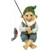 Design Toscano Frederic the Little Fisherman of Avignon Boy Fishing Garden Statue, 15 Inch Tall, Cast Stone Resin, Two Tone Stone Finish(Ziggy the Fishing Gnome)