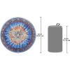 Design Toscano GM1013 Tiffany’s Holy Dove of Peace Art Glass Round Suncatcher Window Panel, 6 inches wide, 6 inches tall, Stained Glass, Blue Enamel