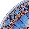 Design Toscano GM1013 Tiffany’s Holy Dove of Peace Art Glass Round Suncatcher Window Panel, 6 inches wide, 6 inches tall, Stained Glass, Blue Enamel