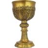 Design Toscano Golden Chalice King Arthur Statue Medieval Decor Decorative Gothic Goblet Sculpture, 9 Inch, Cast Stone Resin, Metallic Gold Finish