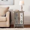Design Toscano Gothic Sanctuary Side Table Cabinet, grey