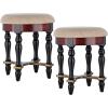 Design Toscano Grand Duchess Vanity Stool, 17 Inch, Walnut(Set of 2)