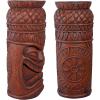 Design Toscano Grand Tiki Face Kanaloa Teeth Indoor/Outdoor Side Table Statue, Patio, Bar, Den, 20 inch tall, Cast Stone Resin, Woodtone Finish(Woodtone)