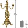 Design Toscano Grande Chateau Beaumont Candelabra Candle Holders, Set of Two, 20 Inch Tall, Cast Stone Resin, Metallic Gold Finish