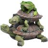 Design Toscano In Good Company Frog and Turtles Garden Animal Statue, 11 Inch Long, 8 Inch Tall, Cast Stone Resin, Full Color Finish