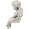 Design Toscano JE101261 Angel of Meditation Shelf Sitting Statue, 13 Inch, Polyresin, Antique Stone(Meditation)